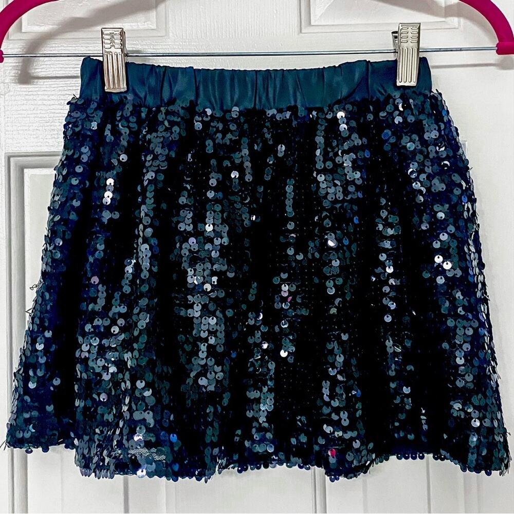 CRAZY 8 • Black Sequins Elastic Waistband Skirt